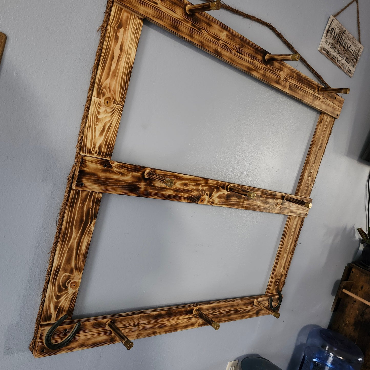 9 Cowboy Hat Rack | Cowboy Hat Holder | Rustic Western Hat Display | Handcrafted Wooden Organizer | Space-Saving Home Decor | Made in USA