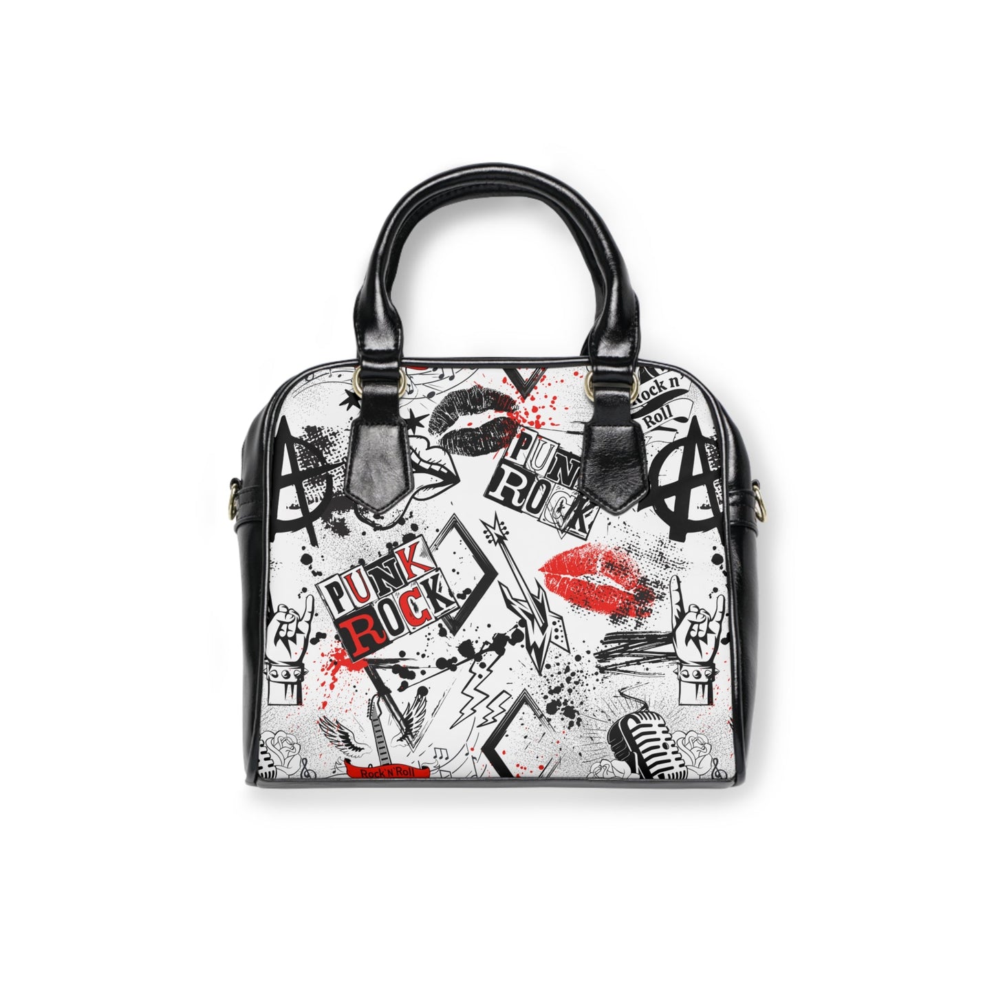 Punk Rock Shoulder Handbag Red