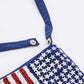 American Flag Beaded Crossbody Swing Bag