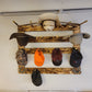 6 Cowboy Hat Rack | Cowboy Hat Holder |  with 13 Gimmee Cap pegs | Rustic Western Hat Display | Handcrafted Wooden Organizer | Space-Saving Home Decor | Made in USA