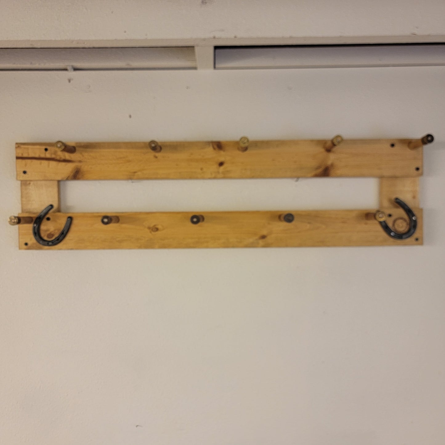 9 Coat Rack | Rustic Western Display | Handcrafted Wooden Organizer | Space-Saving Home Decor | Made in USA