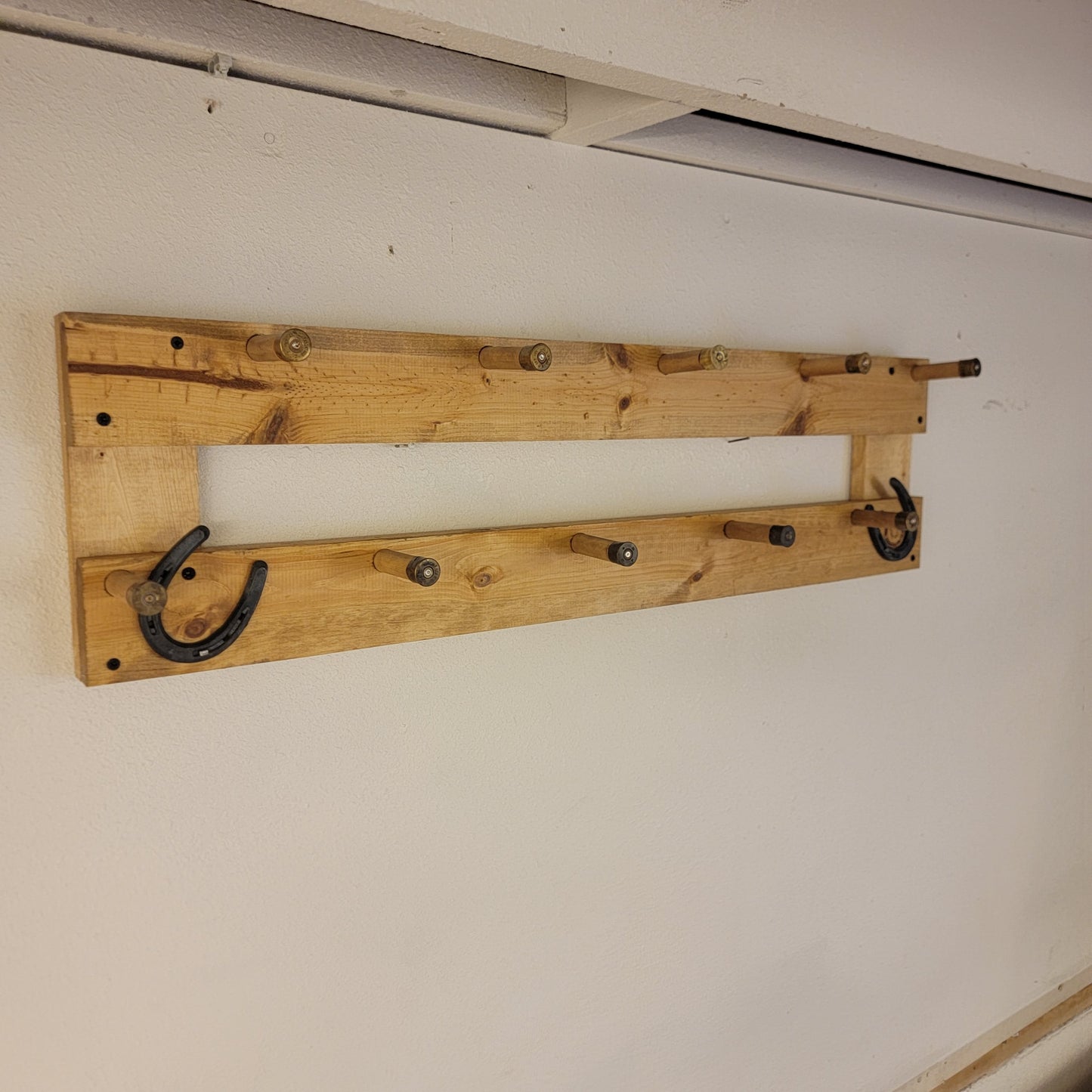 9 Coat Rack | Rustic Western Display | Handcrafted Wooden Organizer | Space-Saving Home Decor | Made in USA