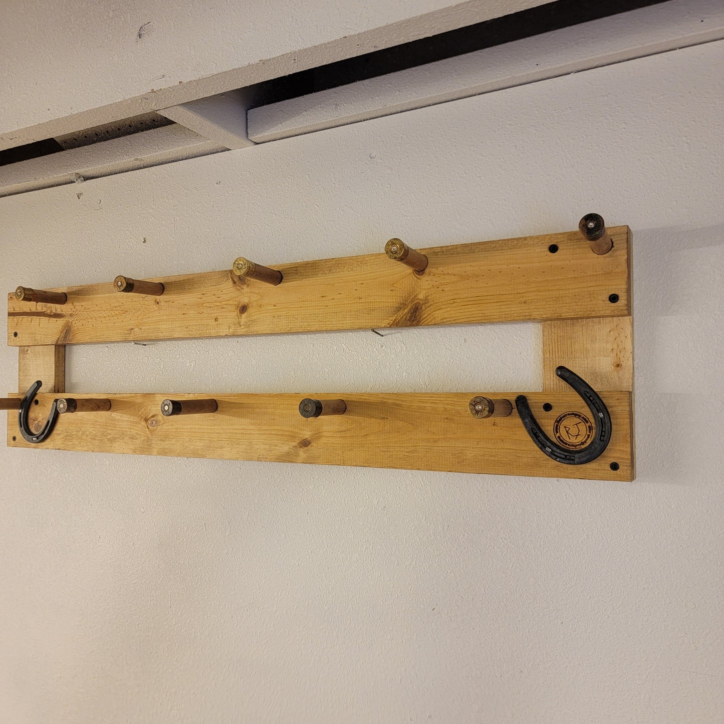 9 Coat Rack | Rustic Western Display | Handcrafted Wooden Organizer | Space-Saving Home Decor | Made in USA