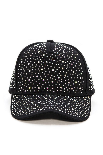 All Over Rhinestone Pave Fashion Cap