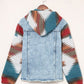 Aztec Denim Frayed Hem Jacket