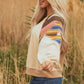 Logan Aztec Patchwork Raglan Pullover Sweatshirt