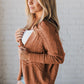 Redwood Burl Mix Pattern Hollow Knit Open Front Cardigan