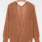 Redwood Burl Mix Pattern Hollow Knit Open Front Cardigan