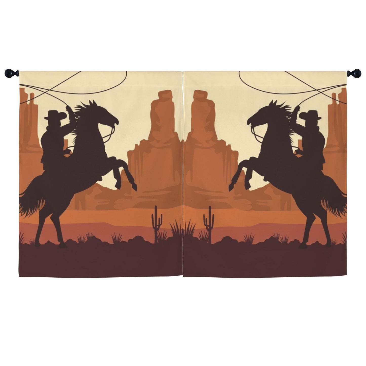 Desert Cowboy Curtains 52"x63" (2-Piece) Made in America