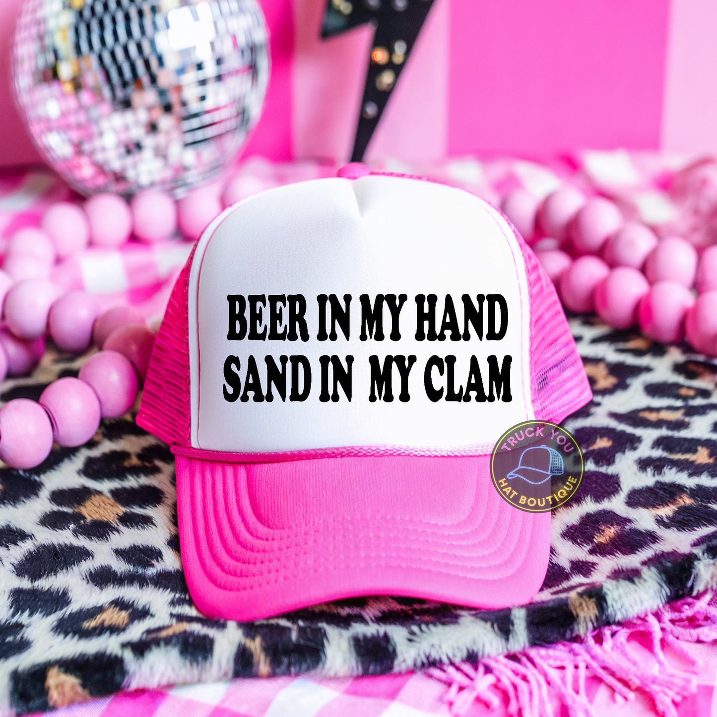 Beer in My Hand Sand in My Clam Adult Otto Foam Trucker Hat