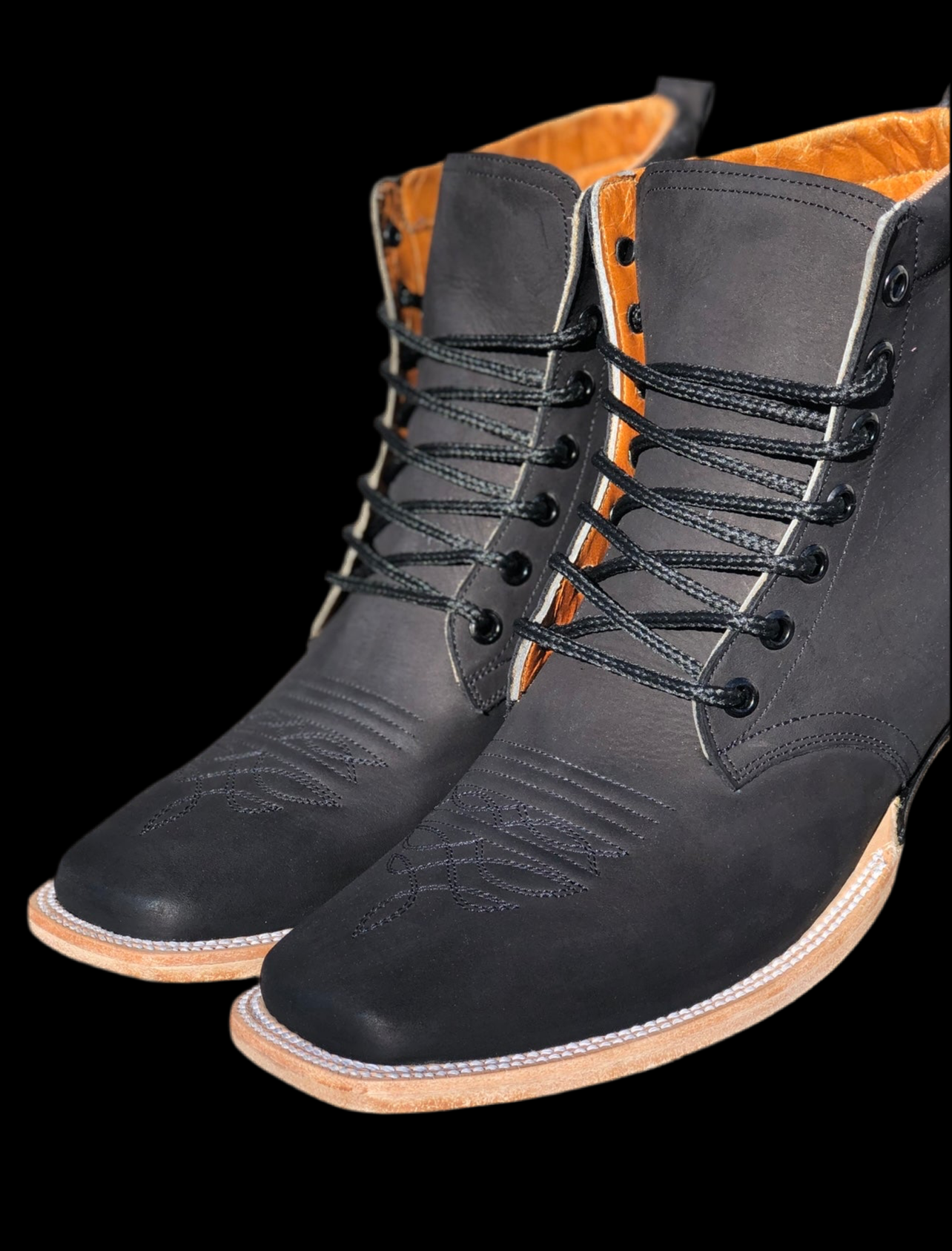 F black womens laced ups by Boltsbootsbrand