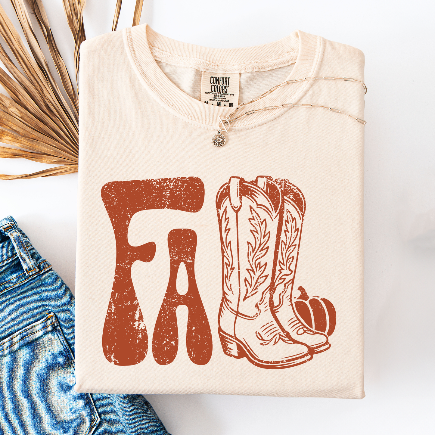Fall Cowboy Boots, Western, Autumn, Comfort Colors T-Shirt