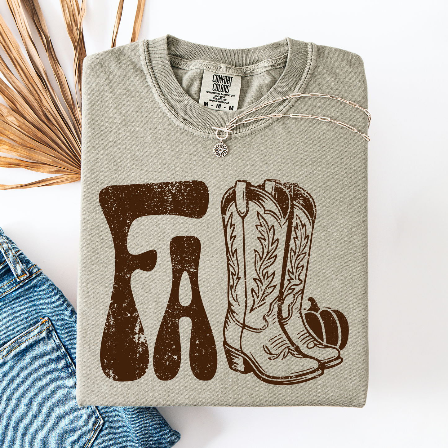Fall Cowboy Boots, Western, Autumn, Comfort Colors T-Shirt