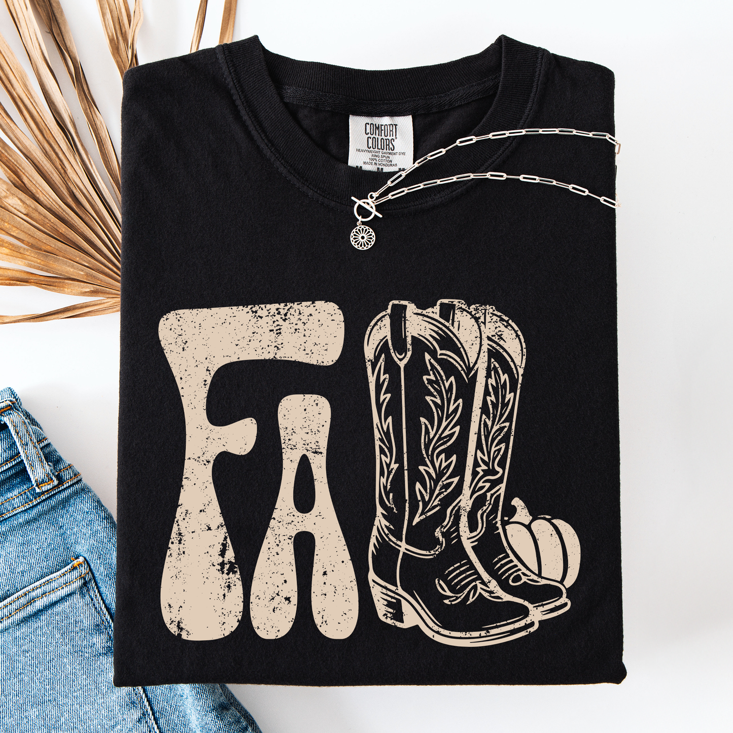 Fall Cowboy Boots, Western, Autumn, Comfort Colors T-Shirt