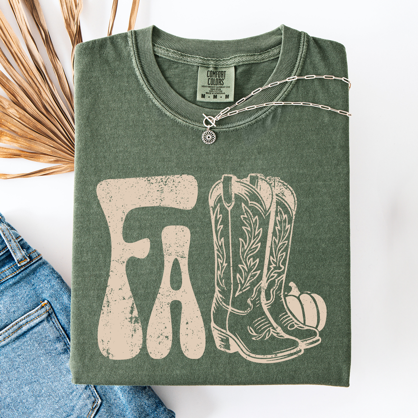Fall Cowboy Boots, Western, Autumn, Comfort Colors T-Shirt