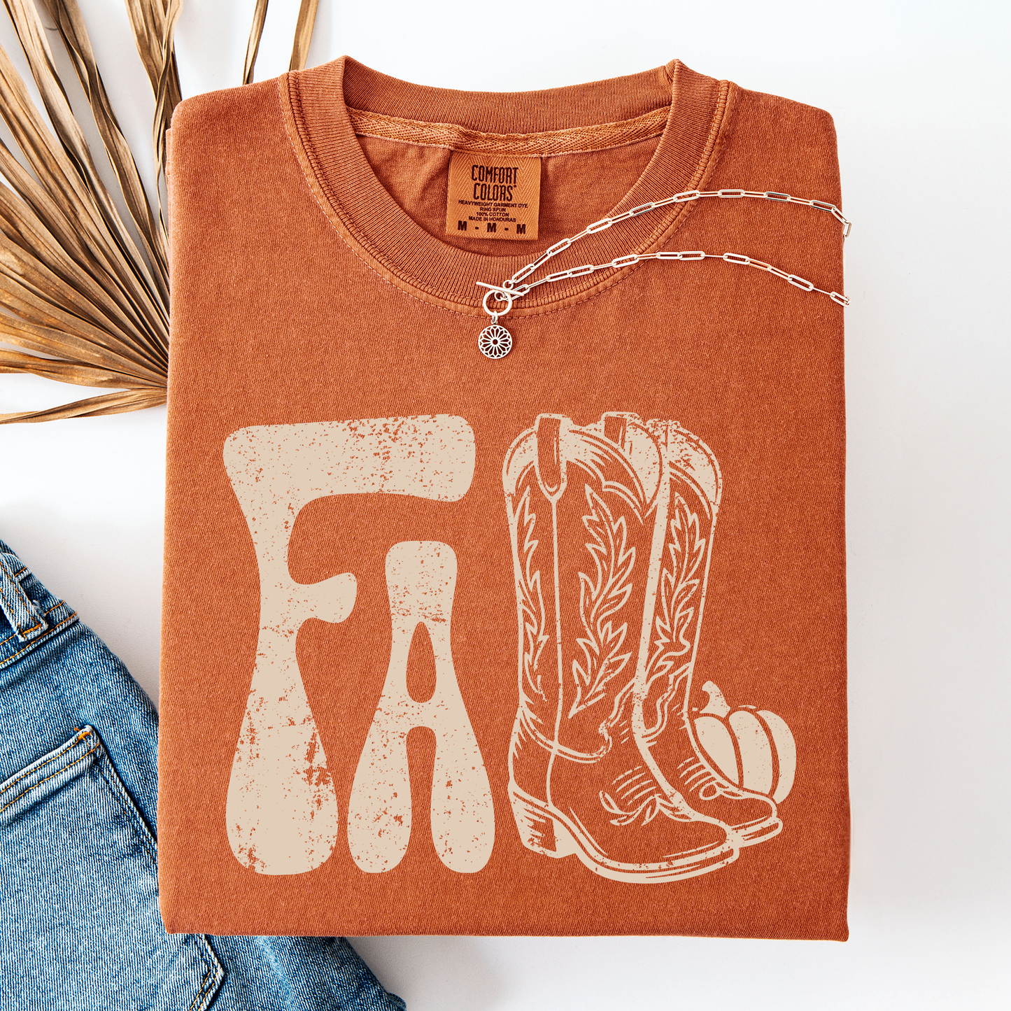 Fall Cowboy Boots, Western, Autumn, Comfort Colors T-Shirt