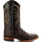 Brown Caiman Belly Print Men's Cowboy Boots H4001