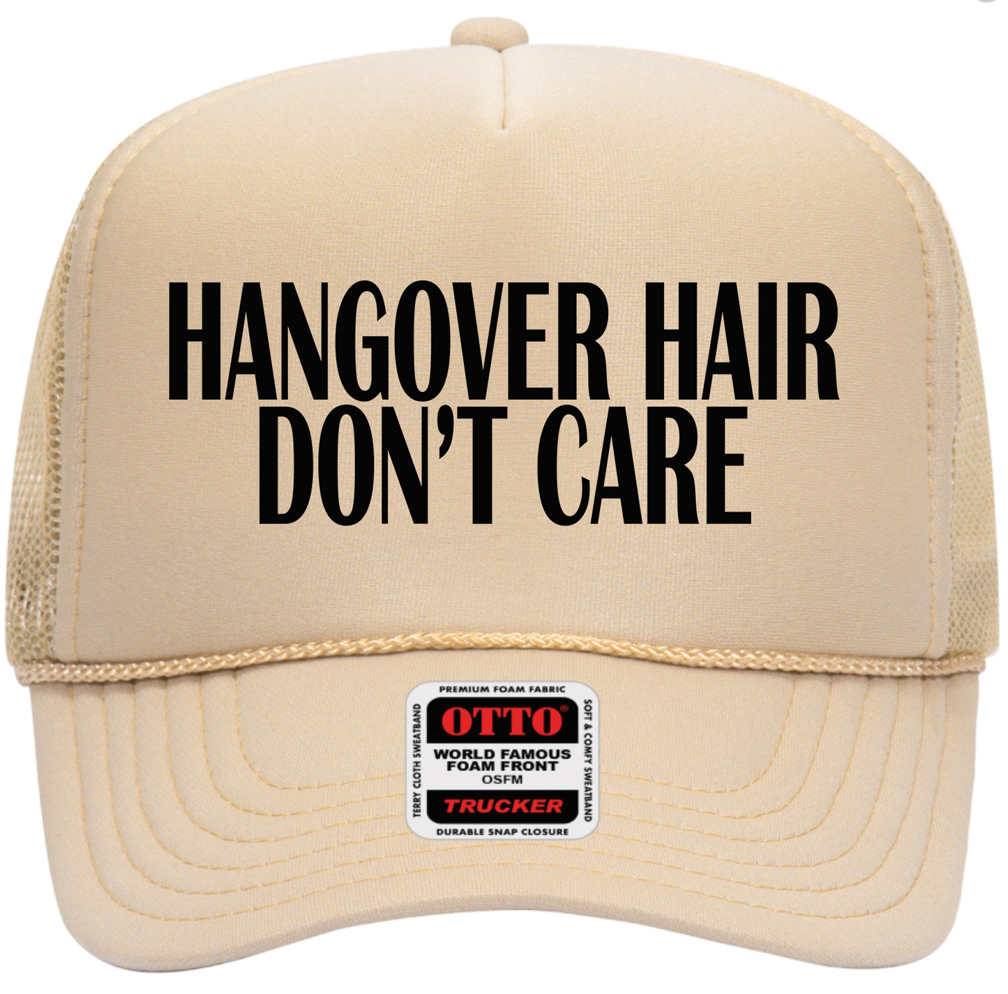 Hangover Hair Don't Care Adult Otto Foam Trucker Hat