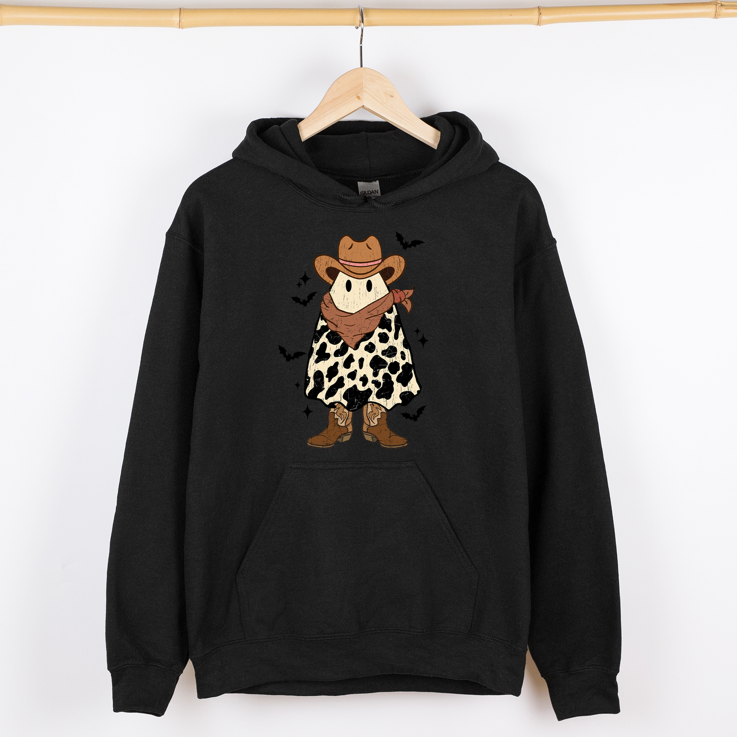 Halloween Ghost Cowboy, Western, Country, Graphic Hoodie, Hooded Sweatshirt
