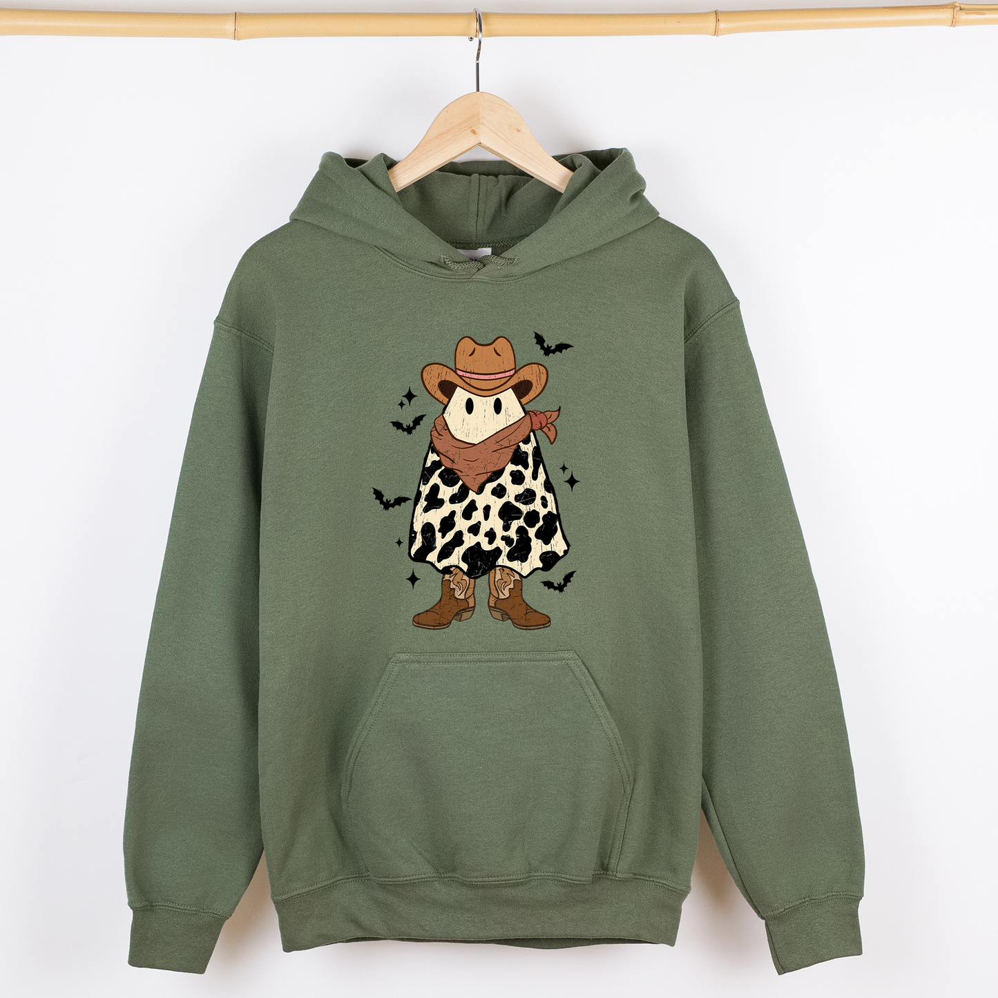 Halloween Ghost Cowboy, Western, Country, Graphic Hoodie, Hooded Sweatshirt