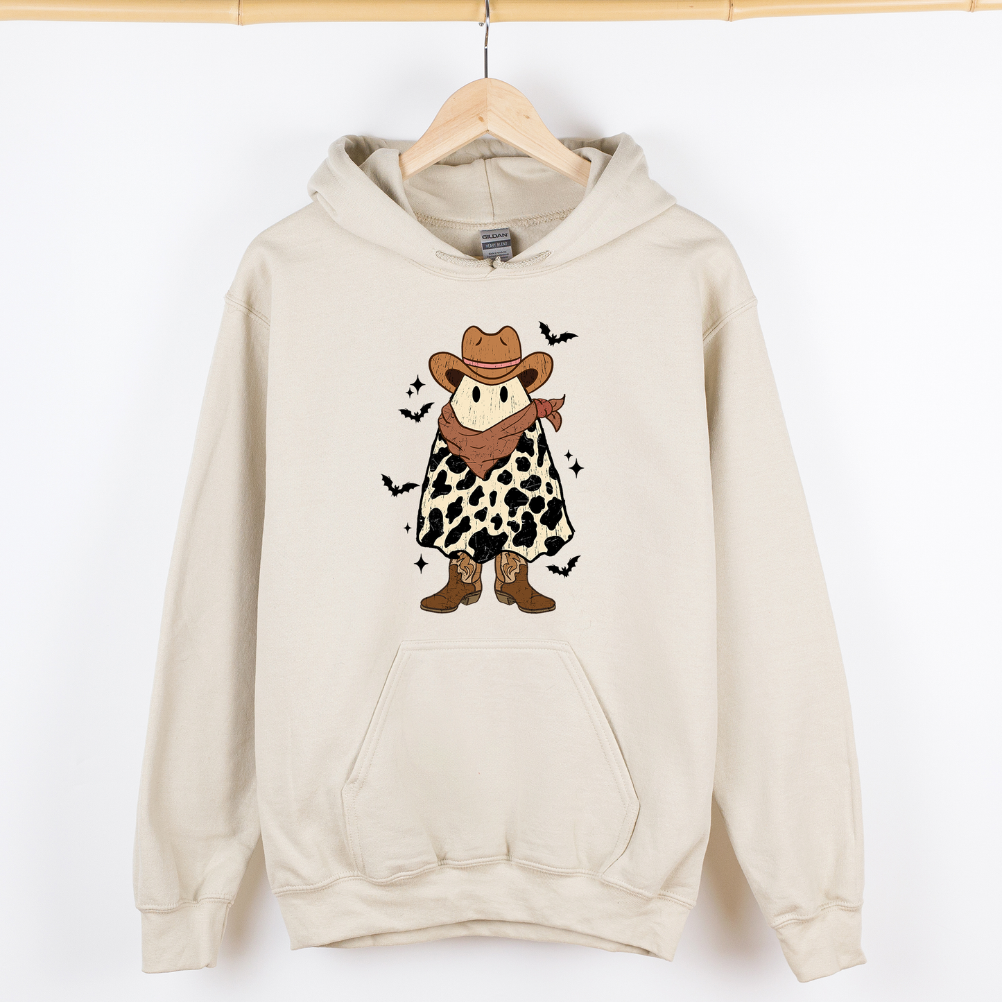 Halloween Ghost Cowboy, Western, Country, Graphic Hoodie, Hooded Sweatshirt