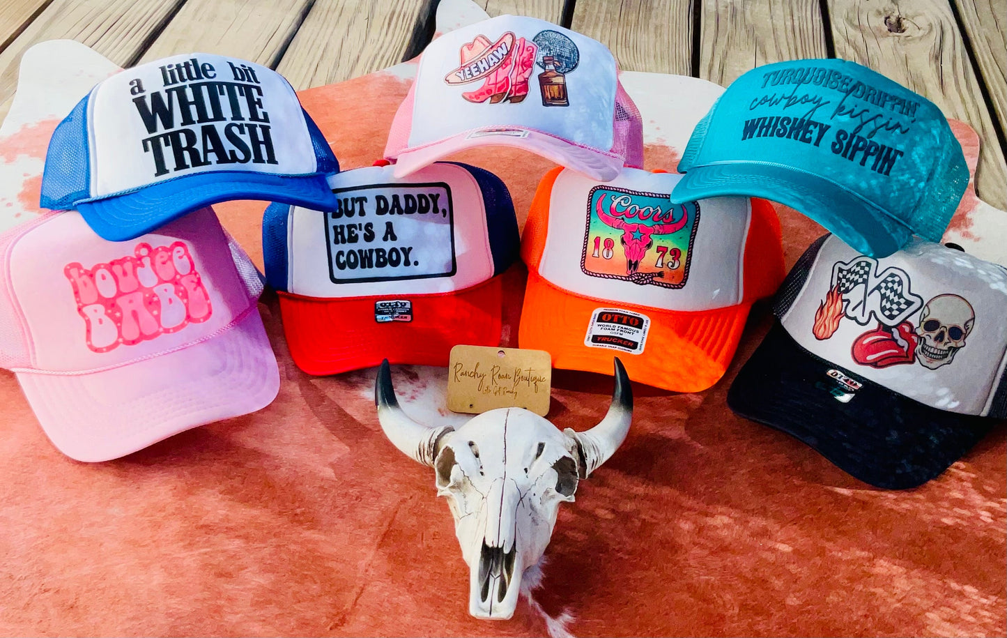 A Little Bit White Trash Western Trucker Hat