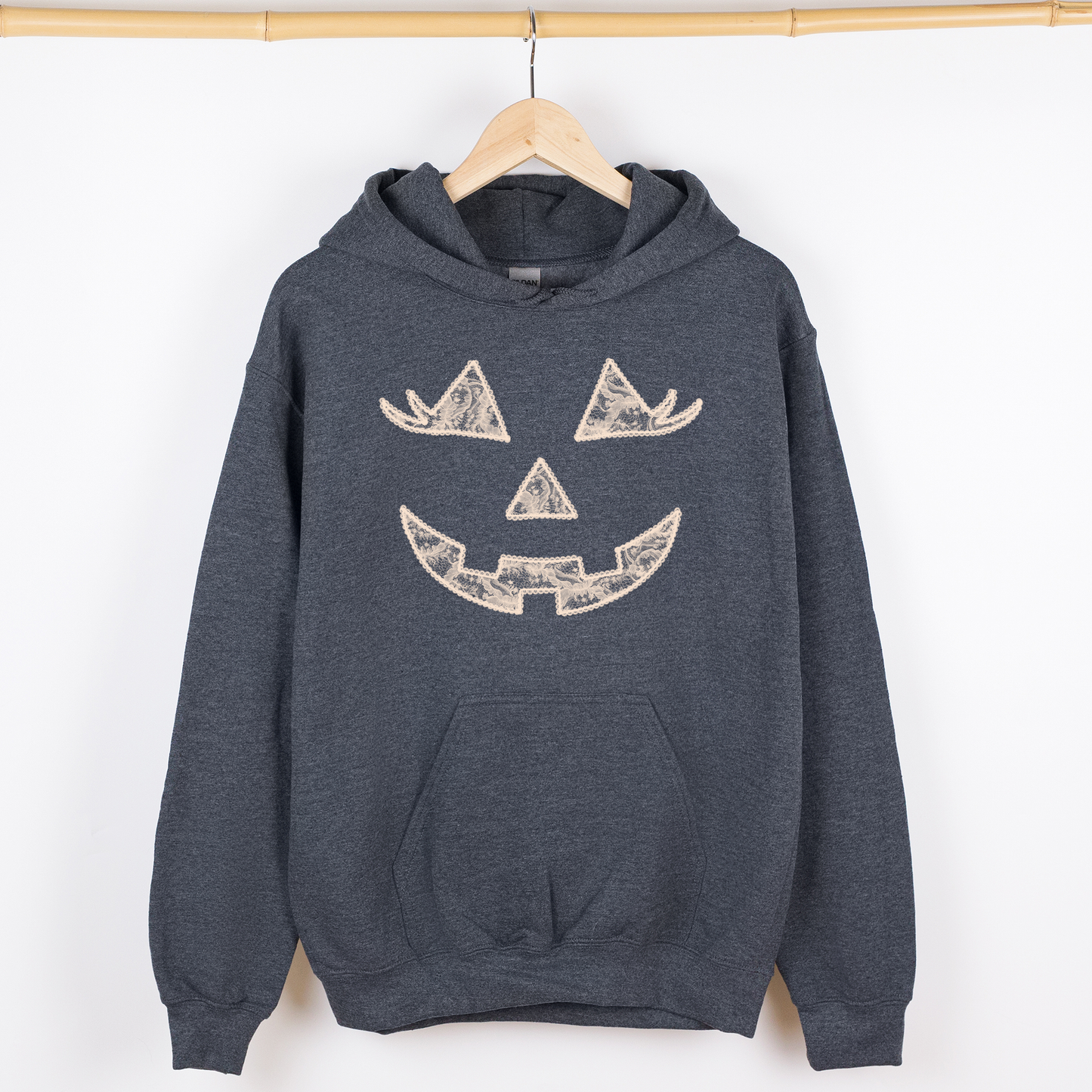 Jack-o-Lantern, Coquette, Faux Lace, Halloween, Graphic Hoodie, Hooded Sweatshirt
