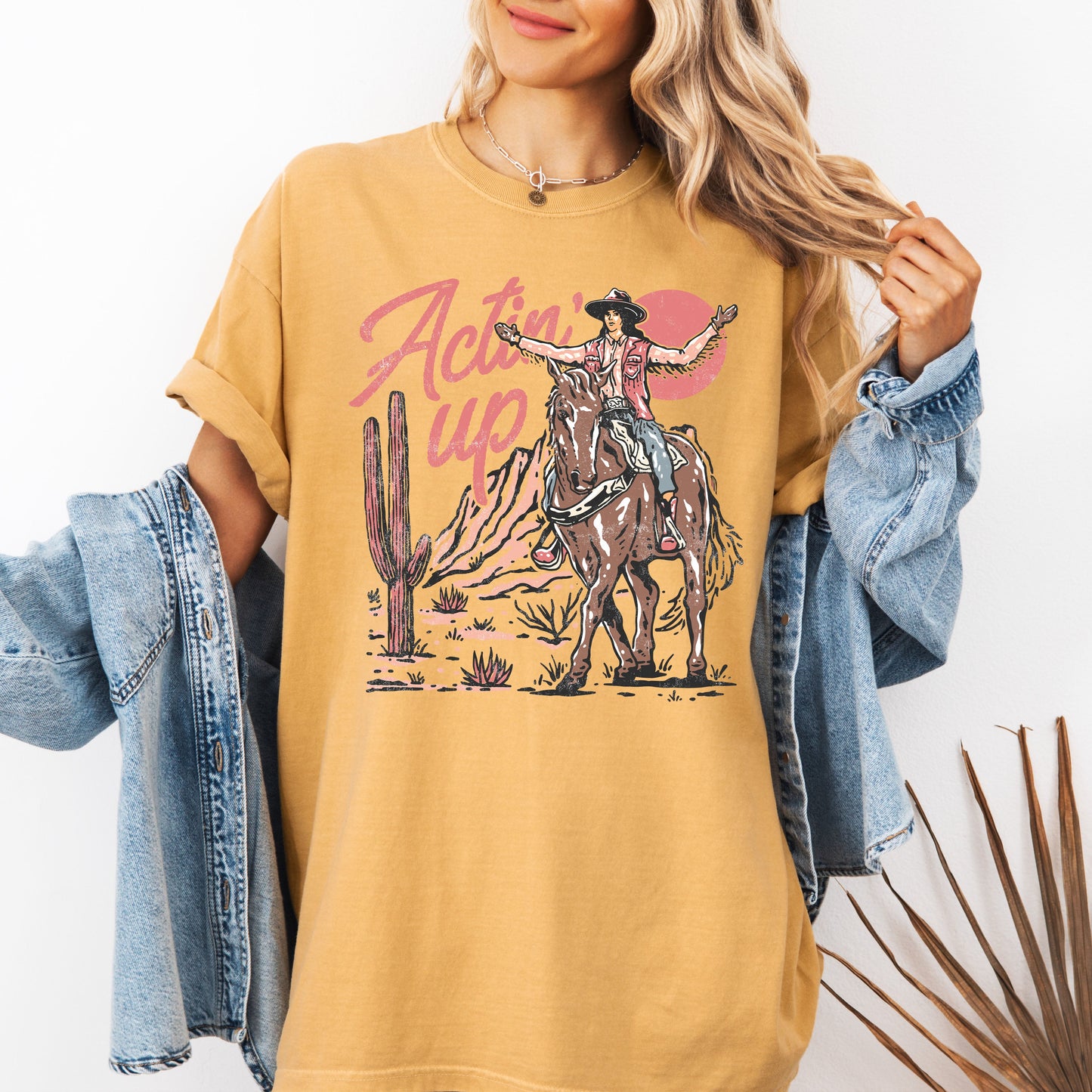 Actin' Up, Cowgirl, Western, Country, Desert, Mother's Day Tshirt Comfort Colors T-Shirt