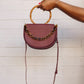 Burgundy Semi-Circle Crossbody Bag