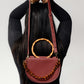 Burgundy Semi-Circle Crossbody Bag