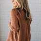 Redwood Burl Mix Pattern Hollow Knit Open Front Cardigan
