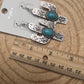 Cactus Dangle Earrings with Faux Turquoise - 2 1/2 inch drop