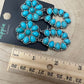 Faux Turquoise Cluster Post Earrings - 2 1/4 inch Statement Size