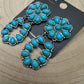 Faux Turquoise Cluster Post Earrings - 2 1/4 inch Statement Size