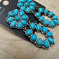 Faux Turquoise Cluster Post Earrings - 2 1/4 inch Statement Size