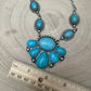 Faux Turquoise Squash Blossom and Earring Set - 18 inch necklace