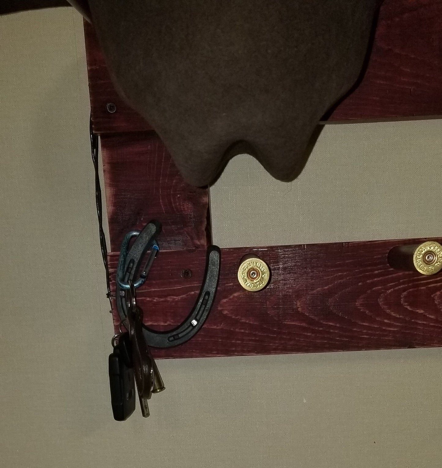 4 Cowboy Hat Rack Horizontal | Cowboy Hat Holder | Rustic Western Hat Display | Handcrafted Wooden Organizer | Space-Saving Home Decor | Made in USA