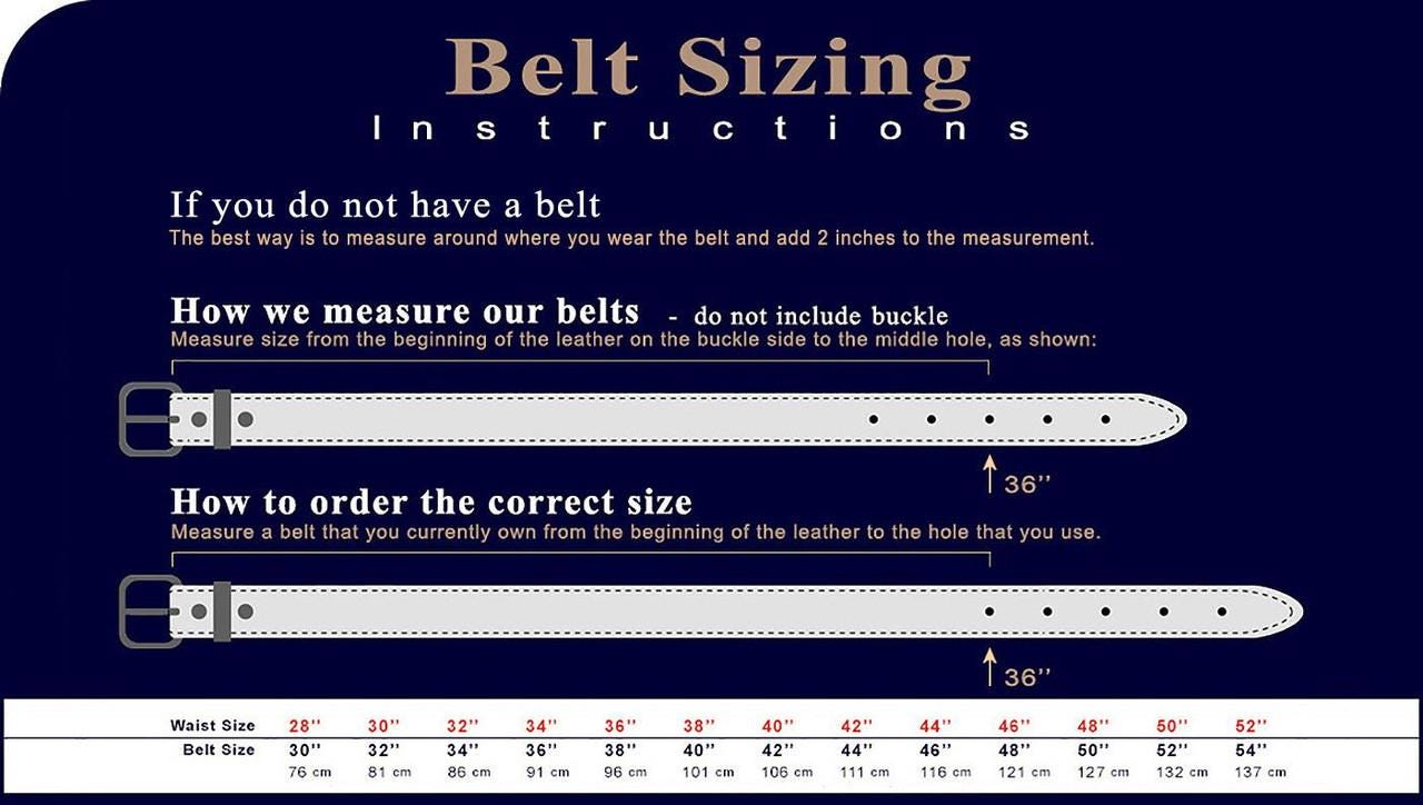 Genuine Leather Mens Western Belt with tooled details