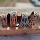 Genuine Leather Western Belt with tooled and Seed Bead details a Double B Wild Rags