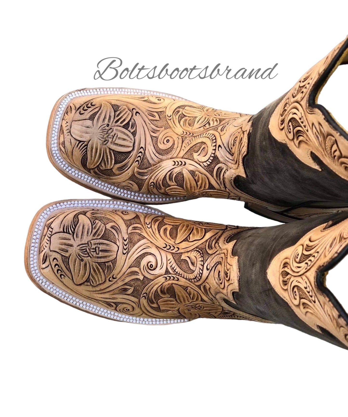 Lilies natural handtooled (( Boltsboots signature))