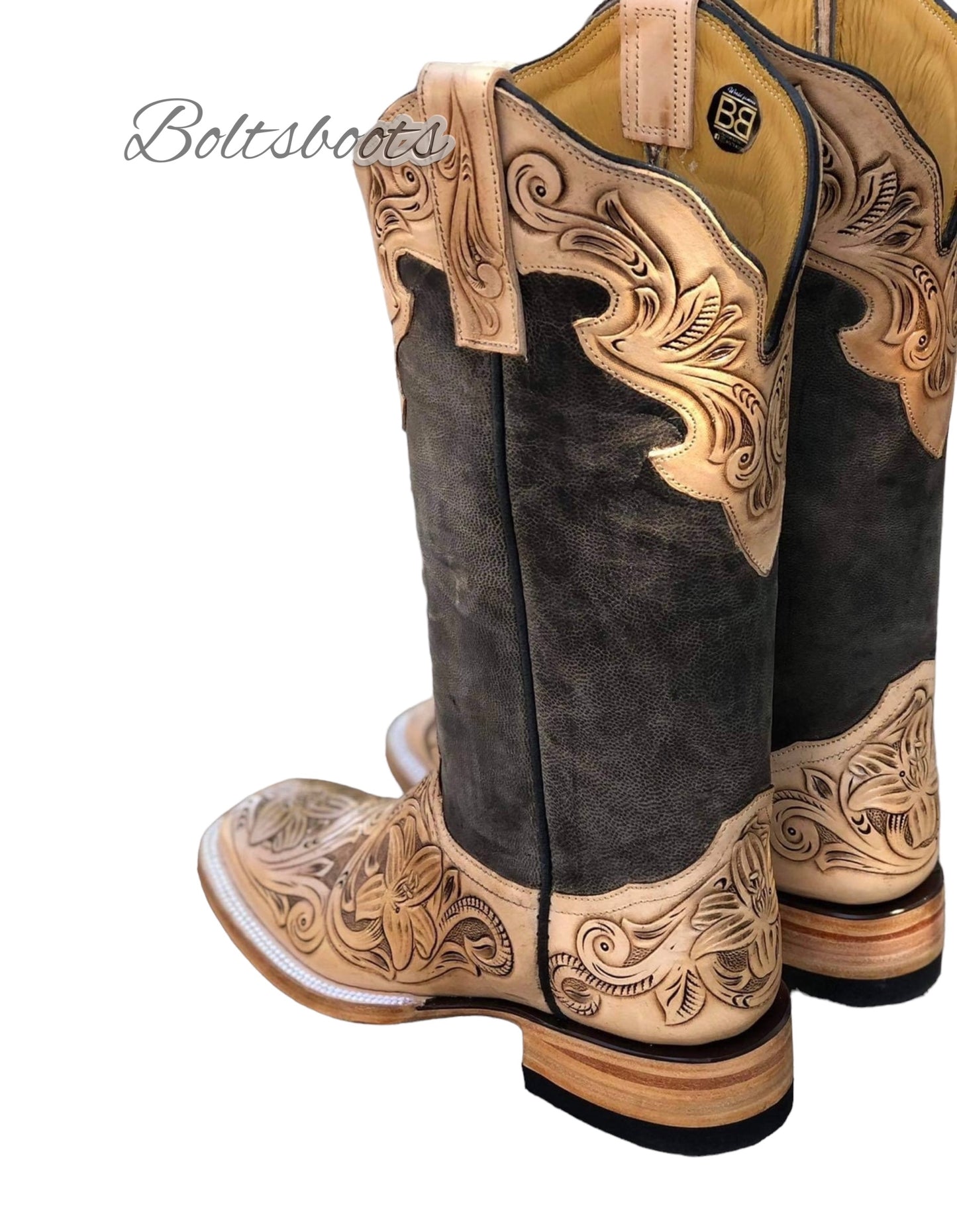 Lilies natural handtooled (( Boltsboots signature))