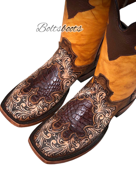 Dakota handtooled men’s signature by Boltsbootsbrand