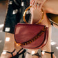 Burgundy Semi-Circle Crossbody Bag