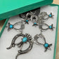 Squash Blossom and Faux Turquoise & Earring Set - 24 inch necklace