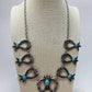Squash Blossom and Faux Turquoise & Earring Set - 24 inch necklace