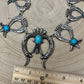 Squash Blossom and Faux Turquoise & Earring Set - 24 inch necklace