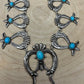 Squash Blossom and Faux Turquoise & Earring Set - 24 inch necklace