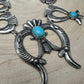 Squash Blossom and Faux Turquoise & Earring Set - 24 inch necklace