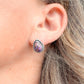 Purple Rose Teardrop Earrings