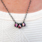 Tia Long Three Stone Pink Dahlia Necklace